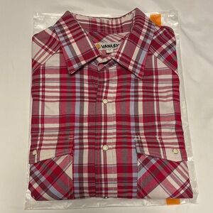 FR Vanlens Red Plaid Long Sleeve Button-down Men's Fire Retardant Shirt